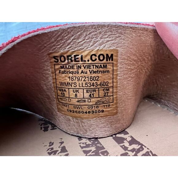 Sorel Ella Size 10 Red Leather Sandals - Picture 7 of 7